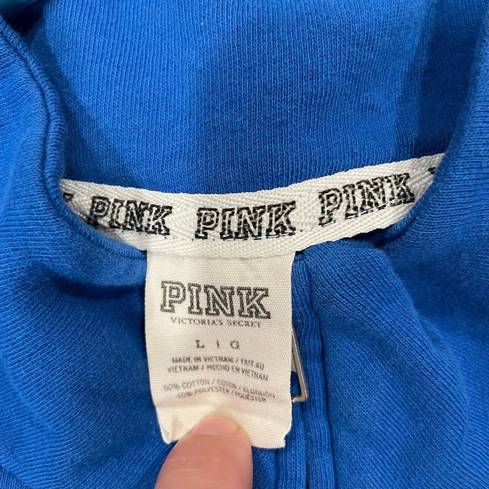Love Pink 86 Victorias Secret Womens Pullover Quarter Zip
Sweatshirt Blue Size L - Picture 8 of 10
